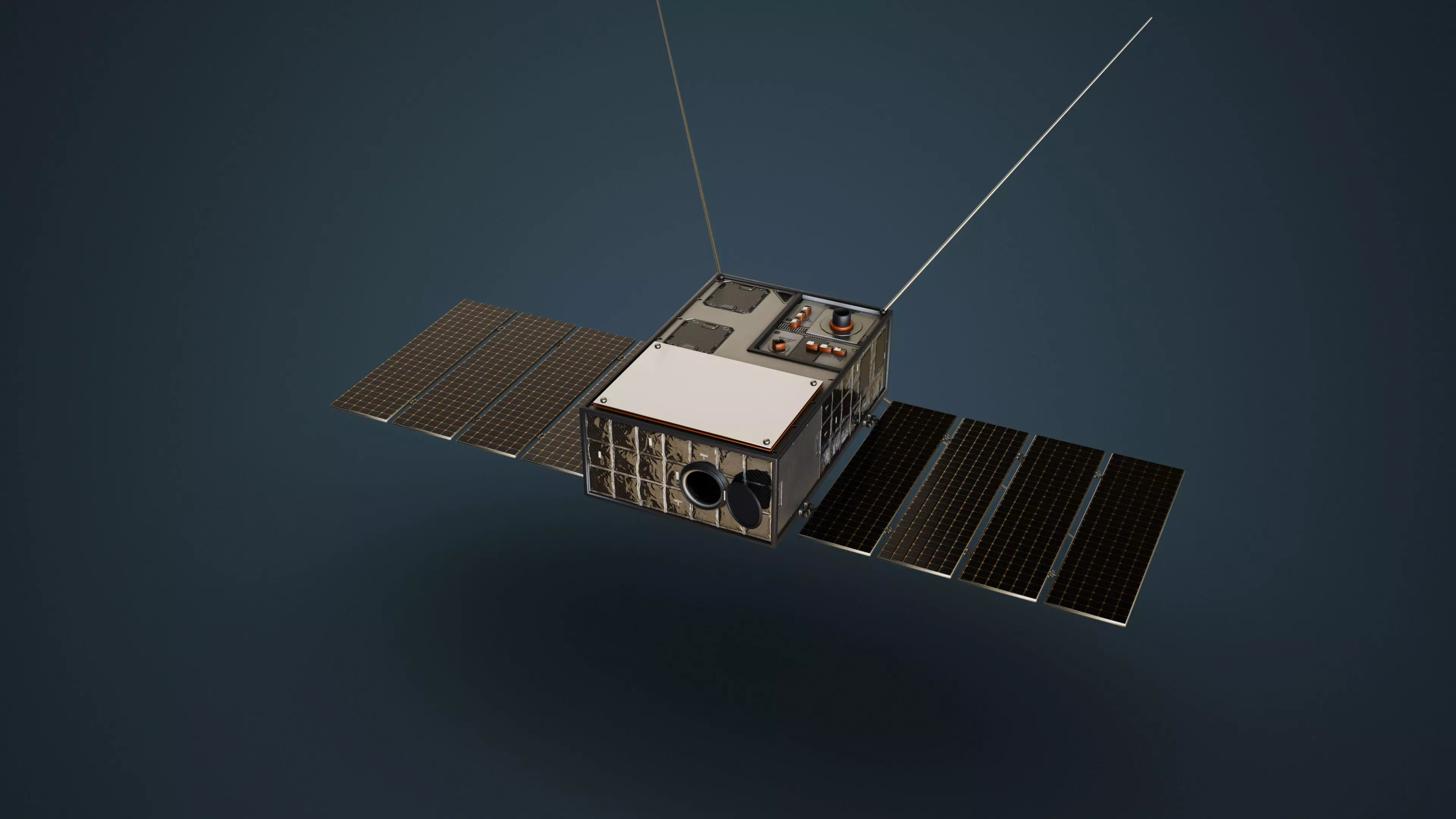 Cube Satellite Low-poly 3D model_4