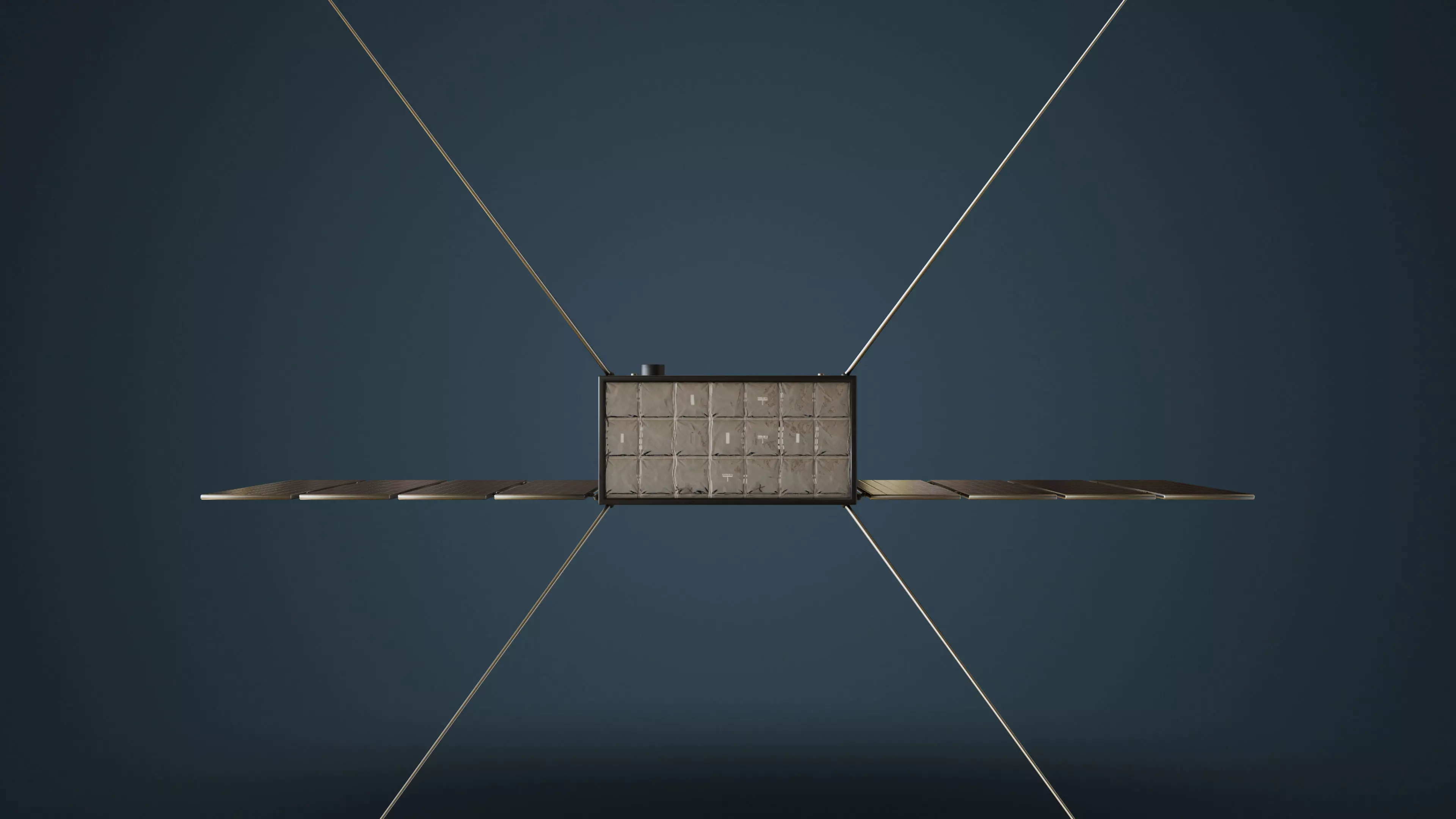 Cube Satellite Low-poly 3D model_10