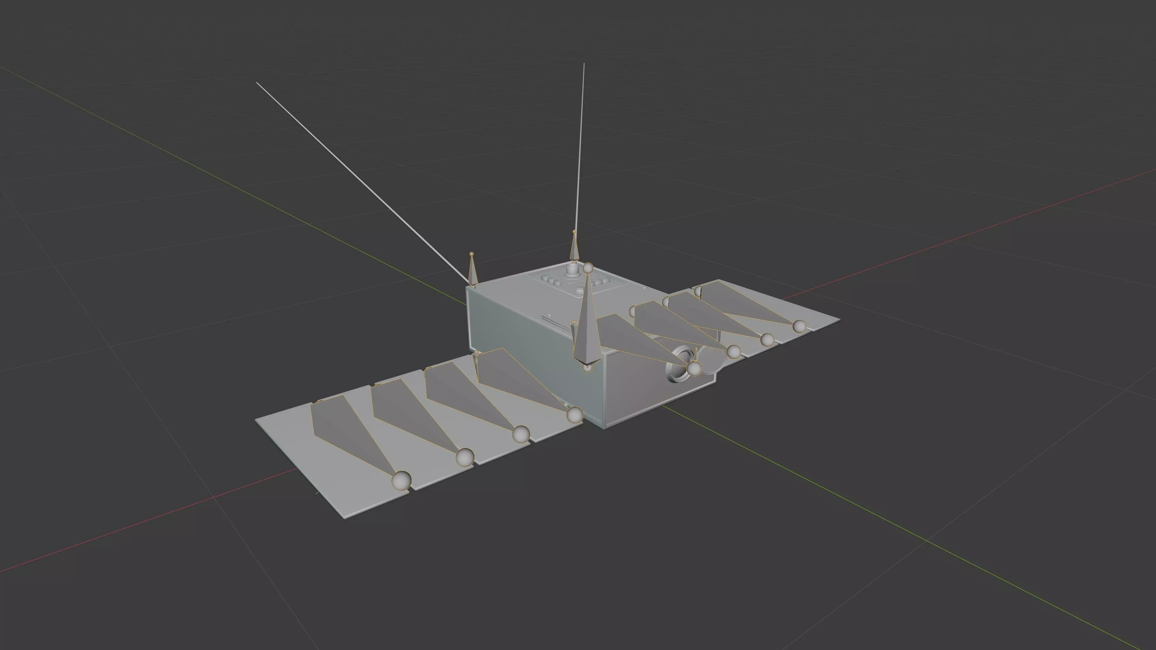 Cube Satellite Low-poly 3D model_12