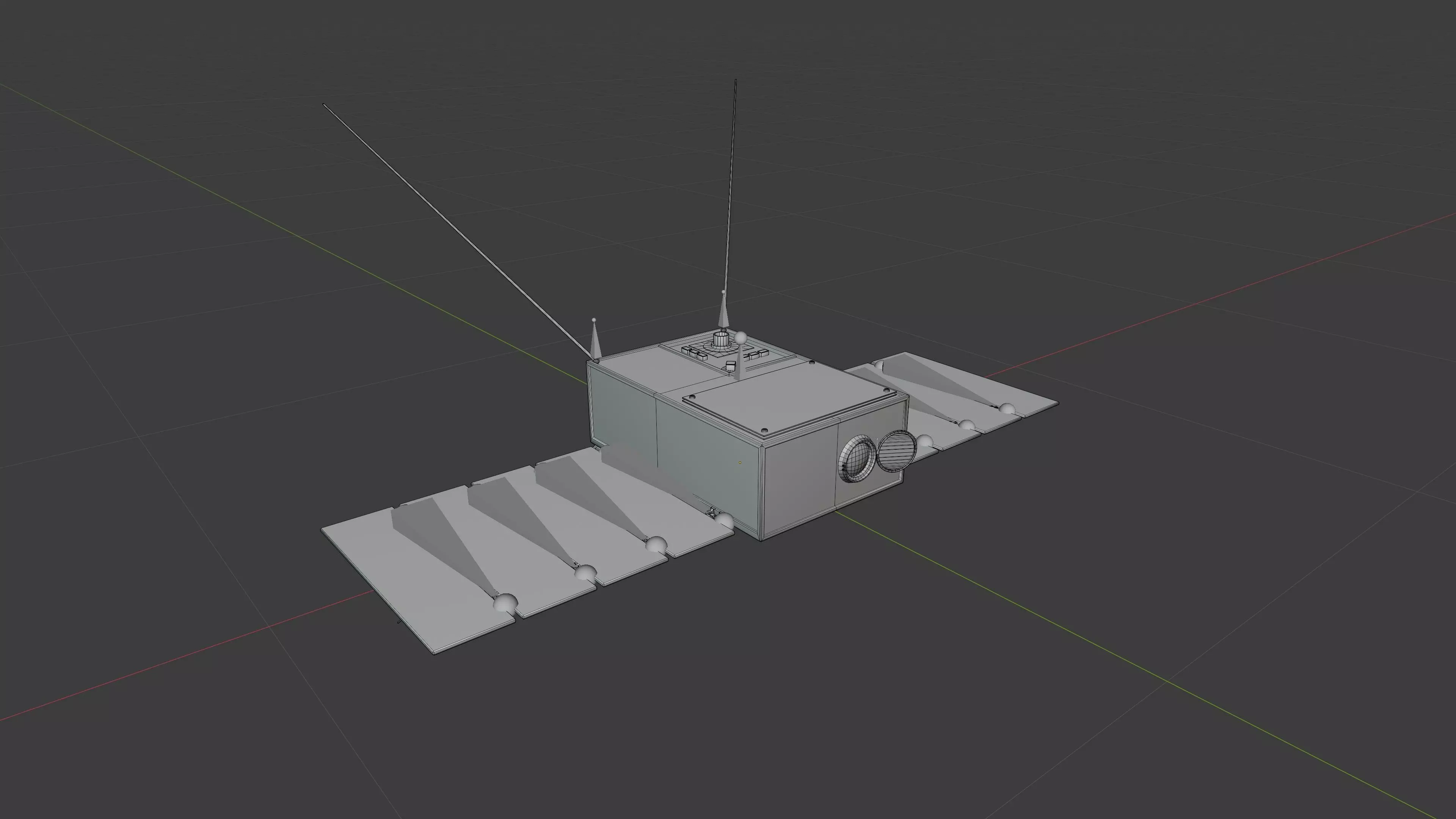 Cube Satellite Low-poly 3D model_13