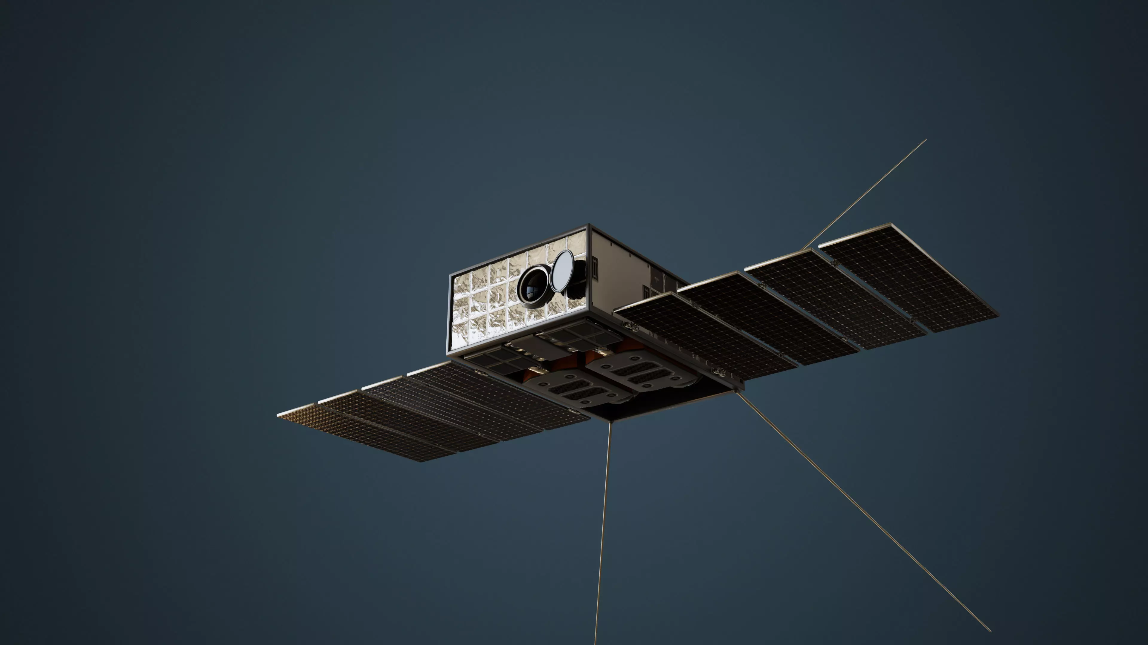 Cube Satellite Low-poly 3D model_5