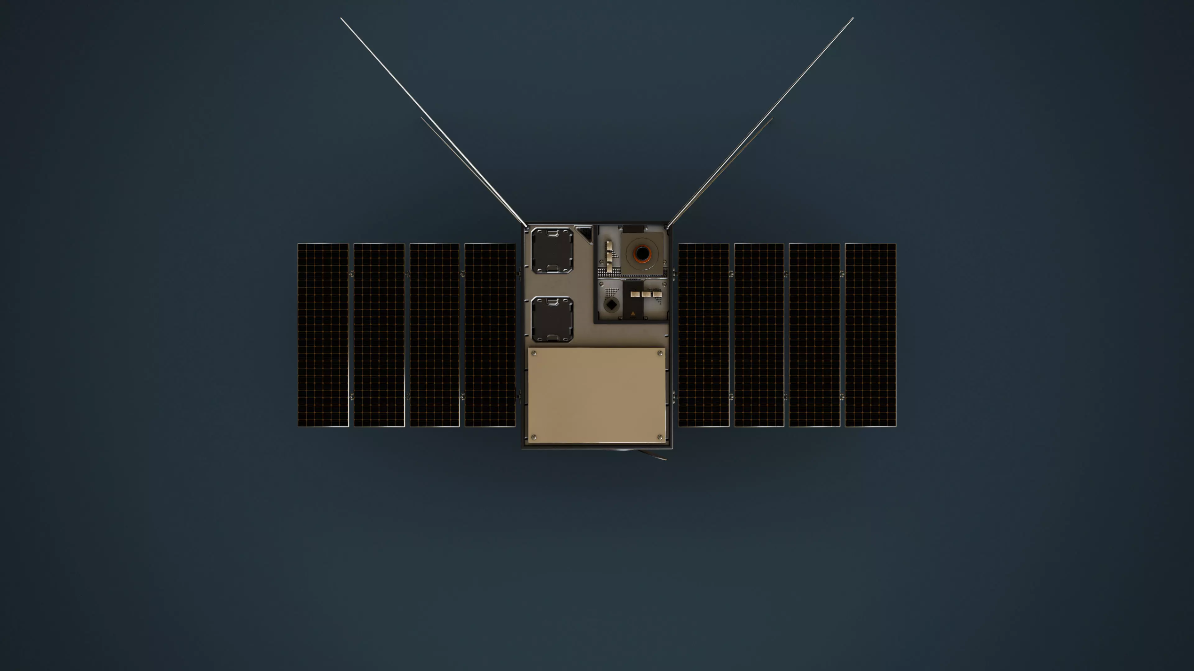 Cube Satellite Low-poly 3D model_6