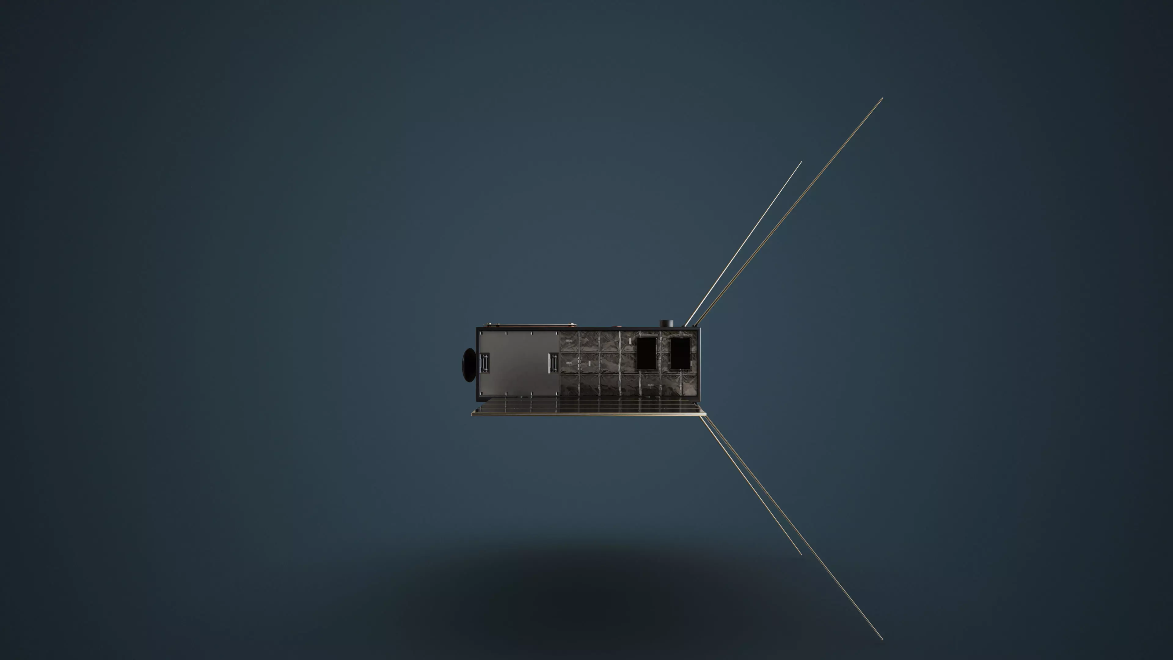 Cube Satellite Low-poly 3D model_8