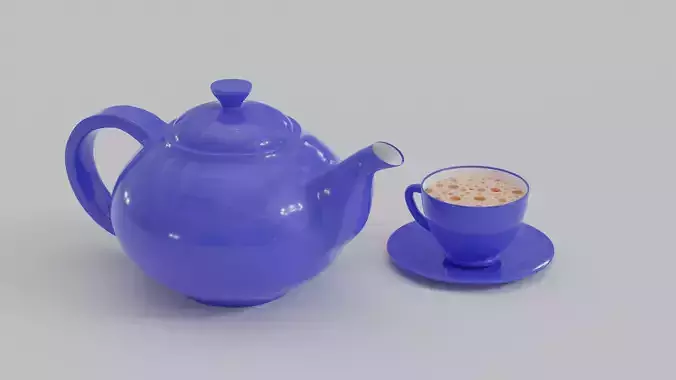 Blender Teapot and Cup 3D model 