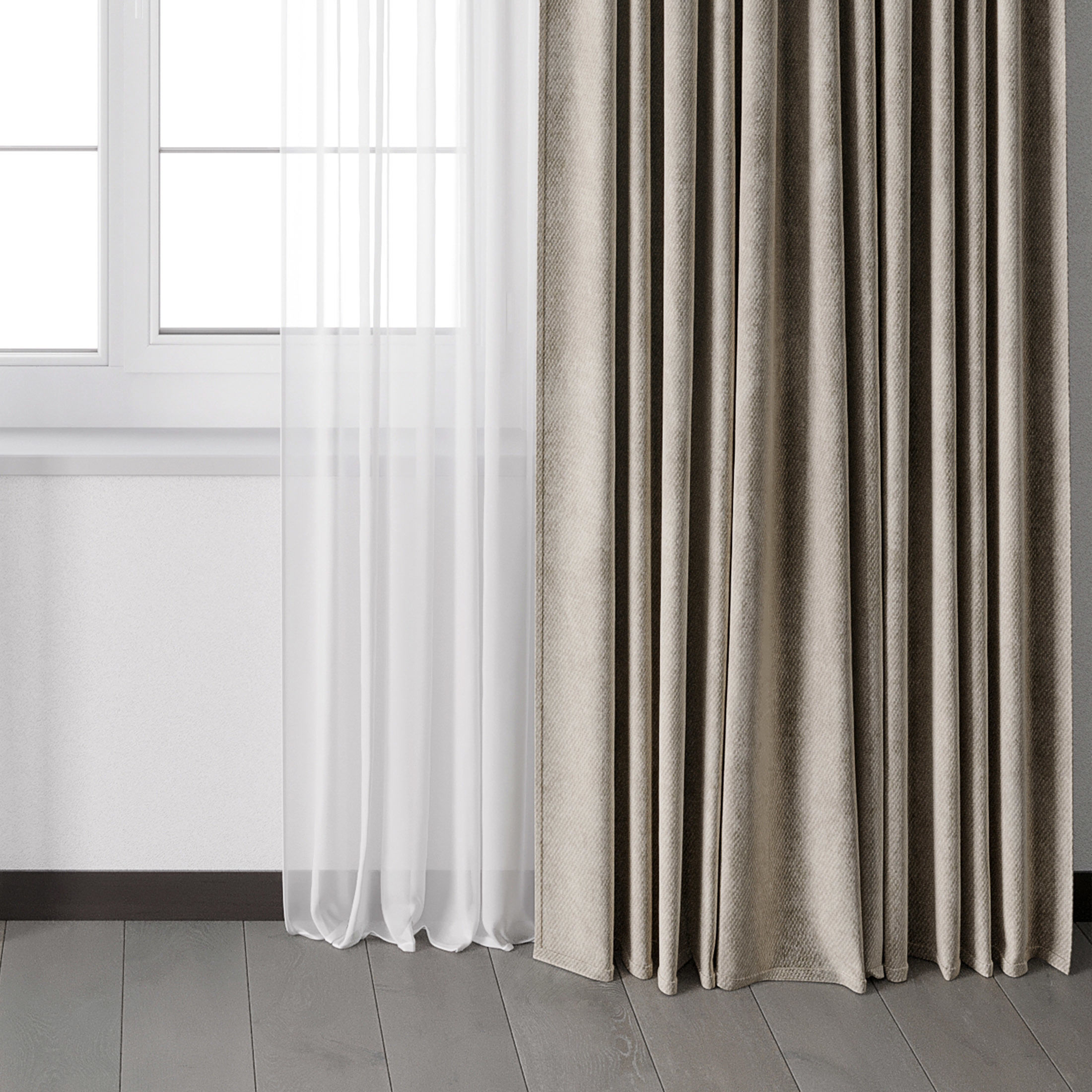 Hadi Curtain With Roman Blind 73 Low-poly 3D model_4