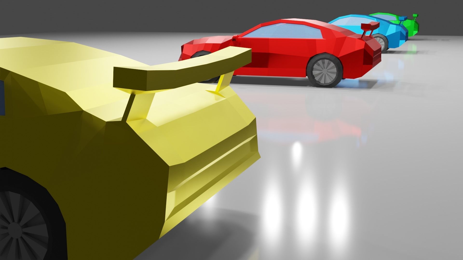 low poly cars car Low-poly 3D model_4