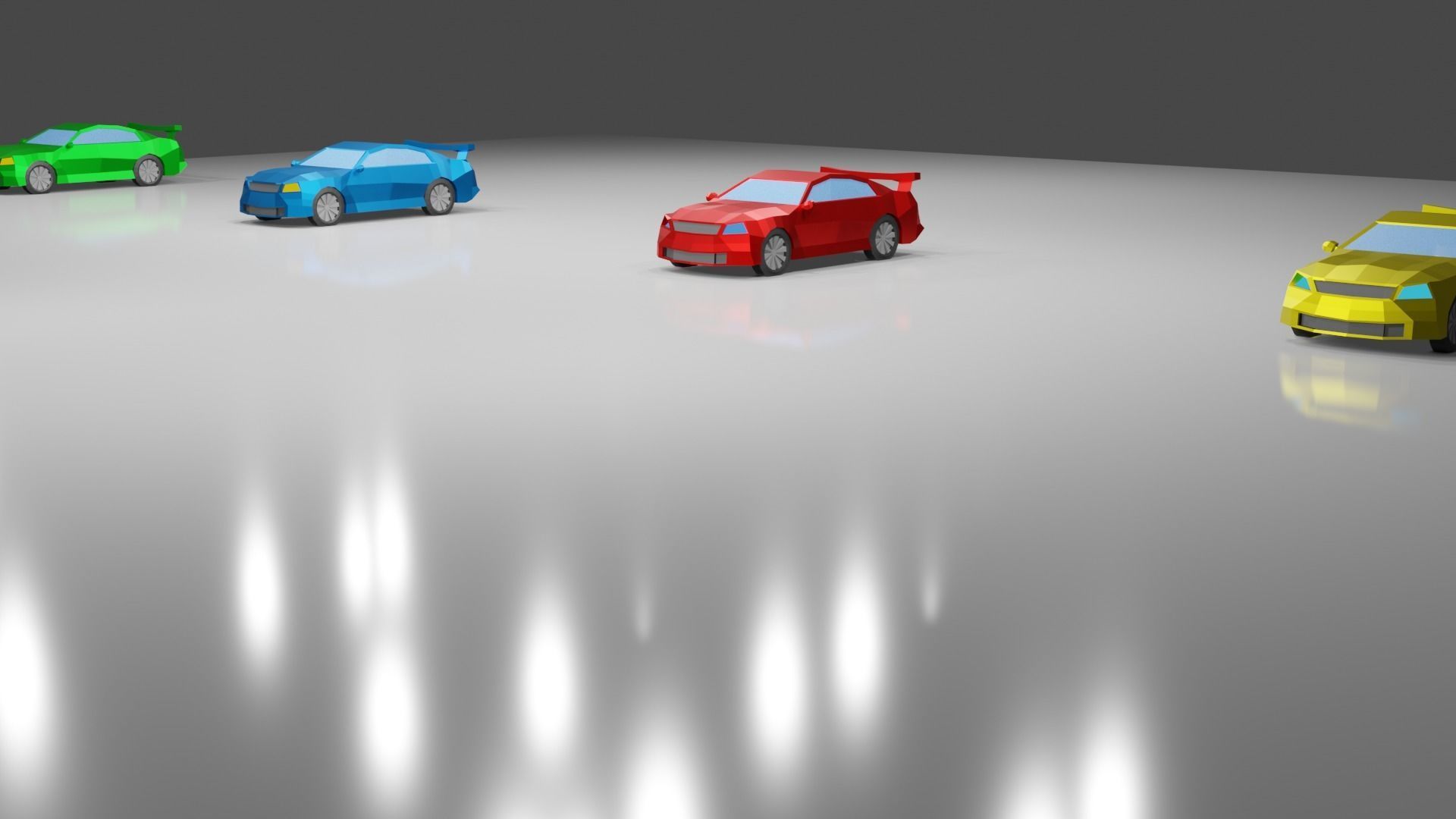 low poly cars car Low-poly 3D model_2