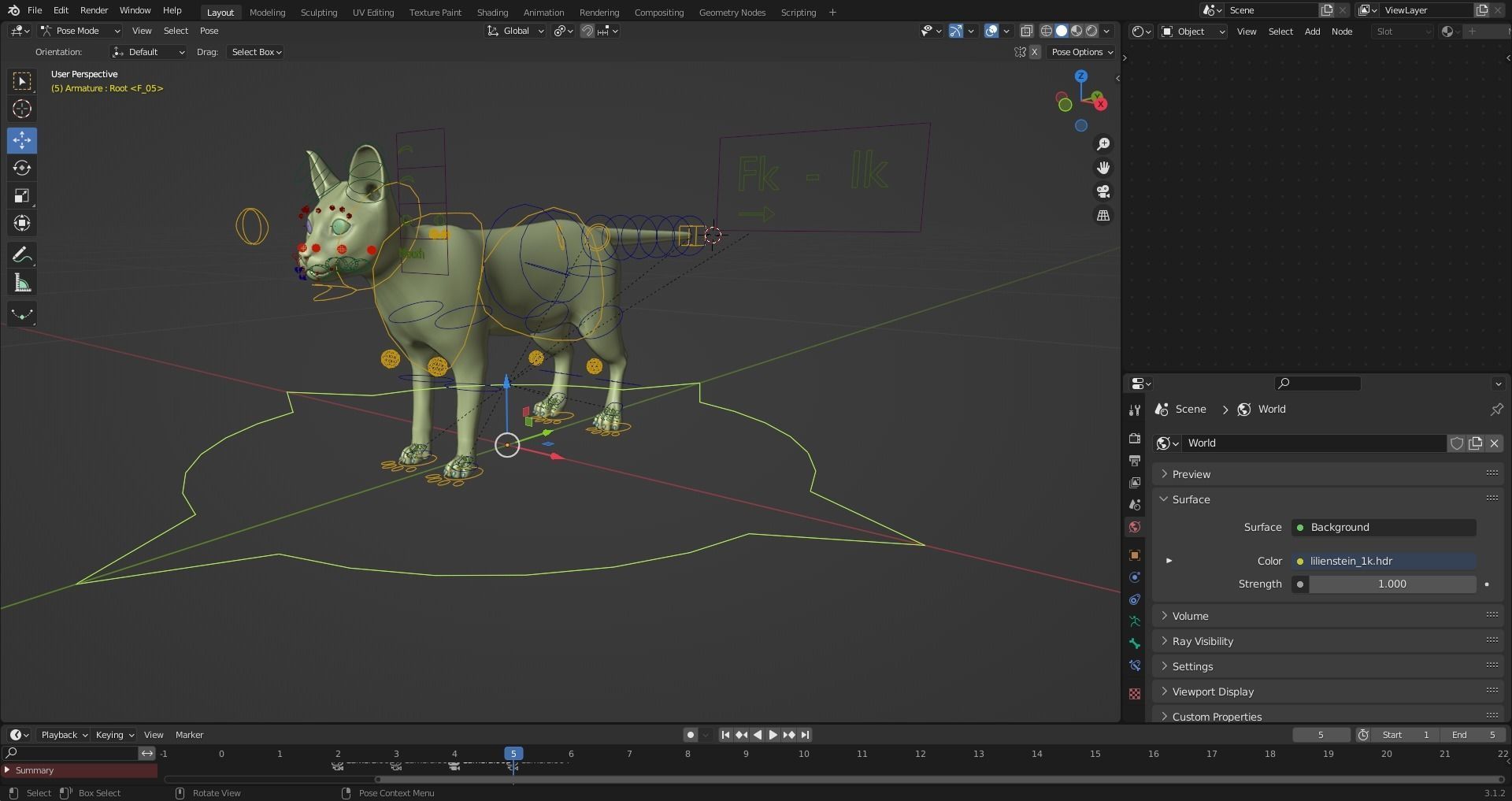 Fur Cat White Rigged in Blender Low-poly 3D model_7