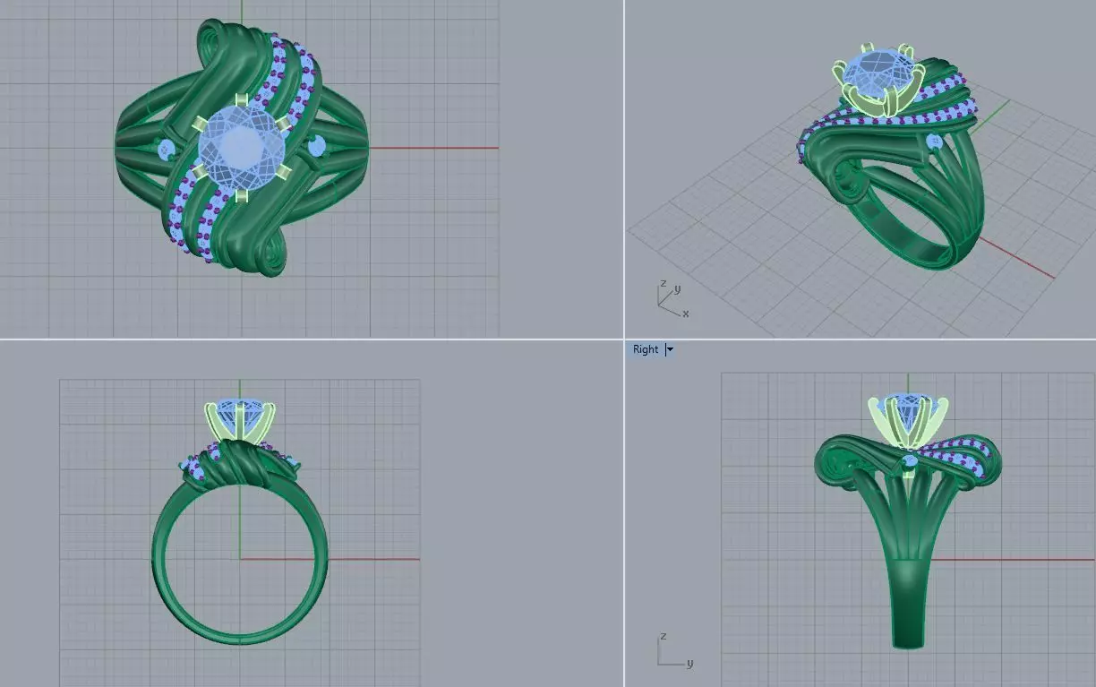 women ring 3 3D model_0