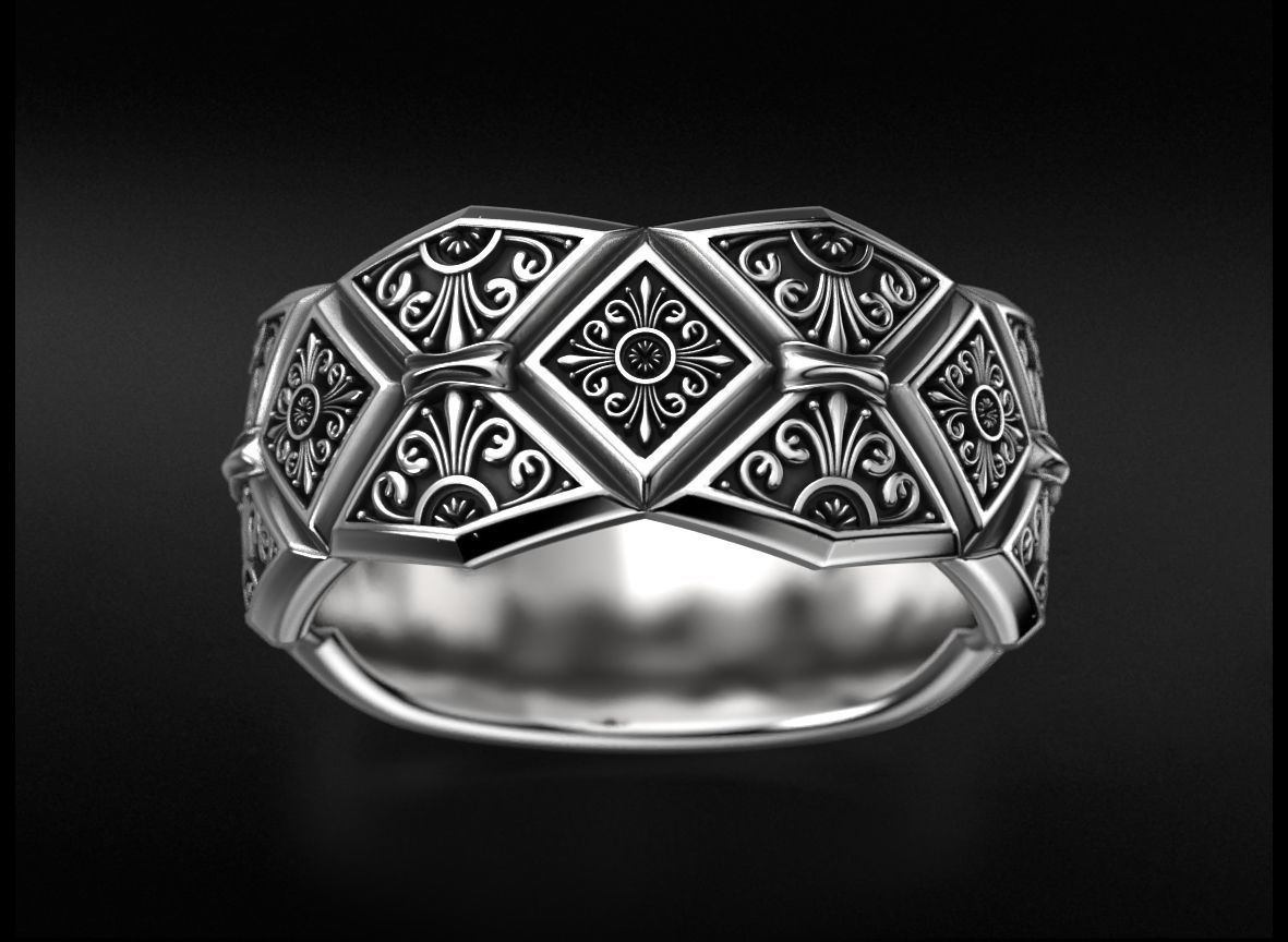 Massive ring with vintage patterns 734 3D print model_6