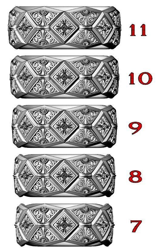 Massive ring with vintage patterns 734 3D print model_10