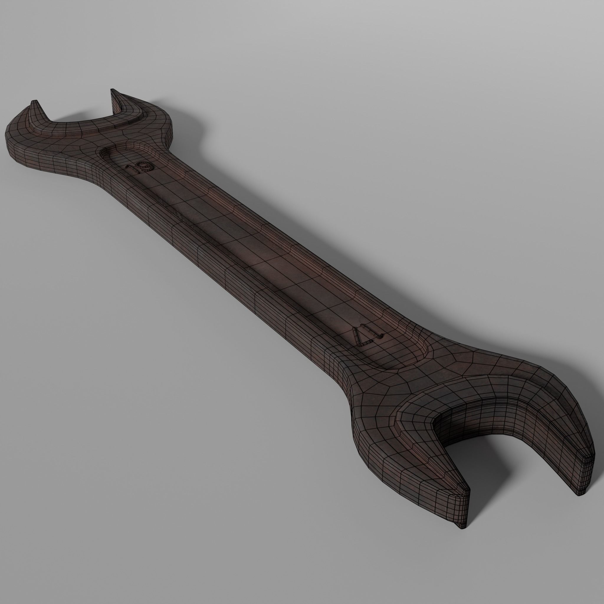 Old soviet wrench 3D model_1