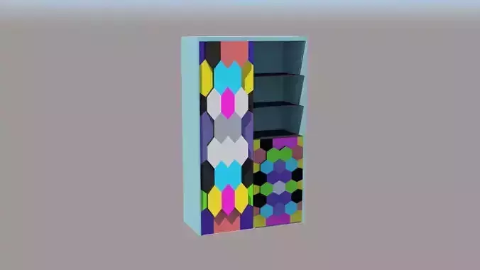 shkaf colorful bookcase