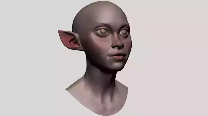 Stylized Female Head A 3D model