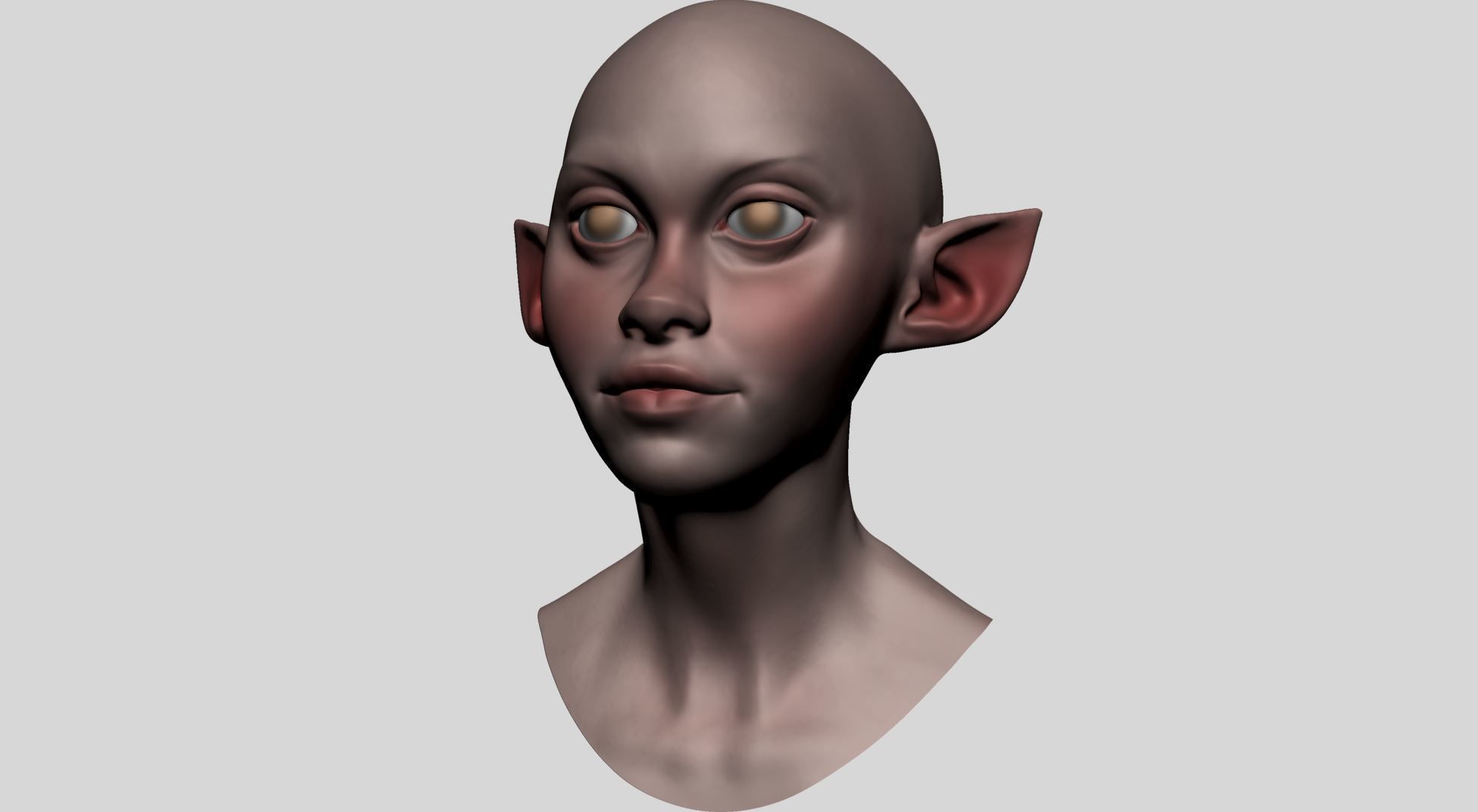 Stylized Female Head A 3D model_8