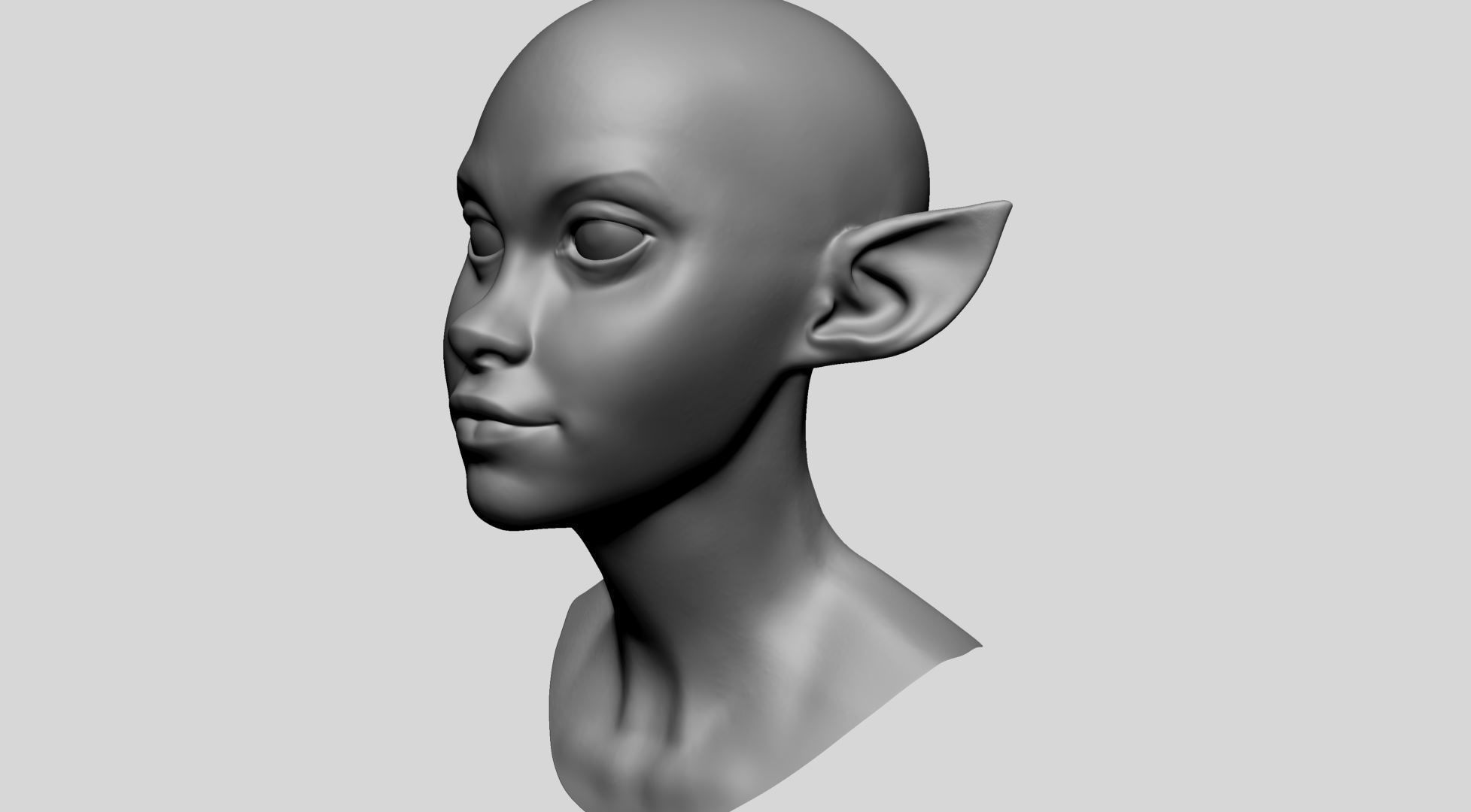 Stylized Female Head A 3D model_12