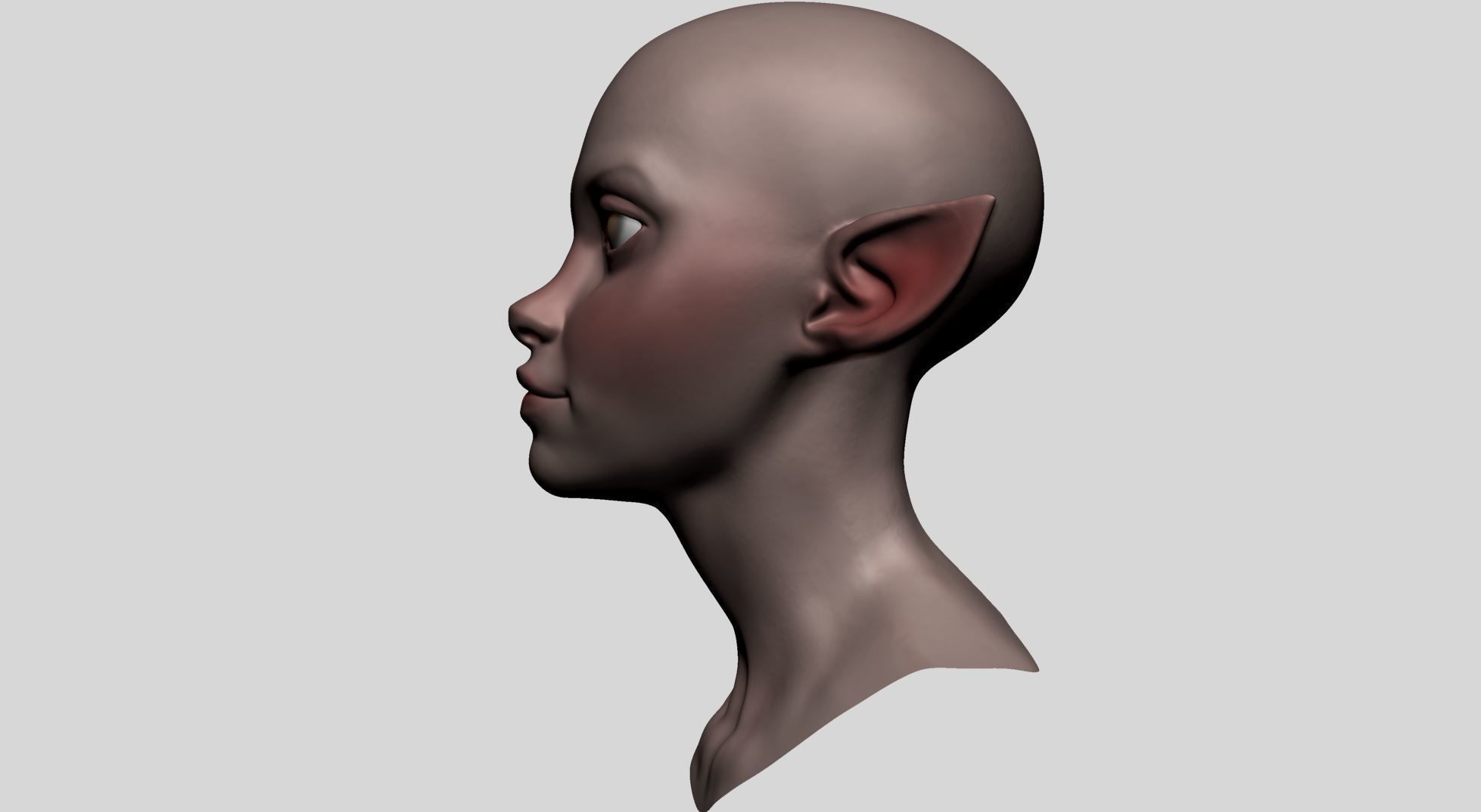 Stylized Female Head A 3D model_6