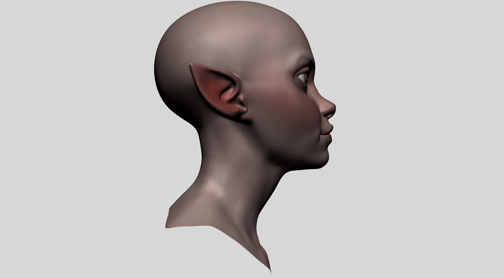 Stylized Female Head A 3D model_7