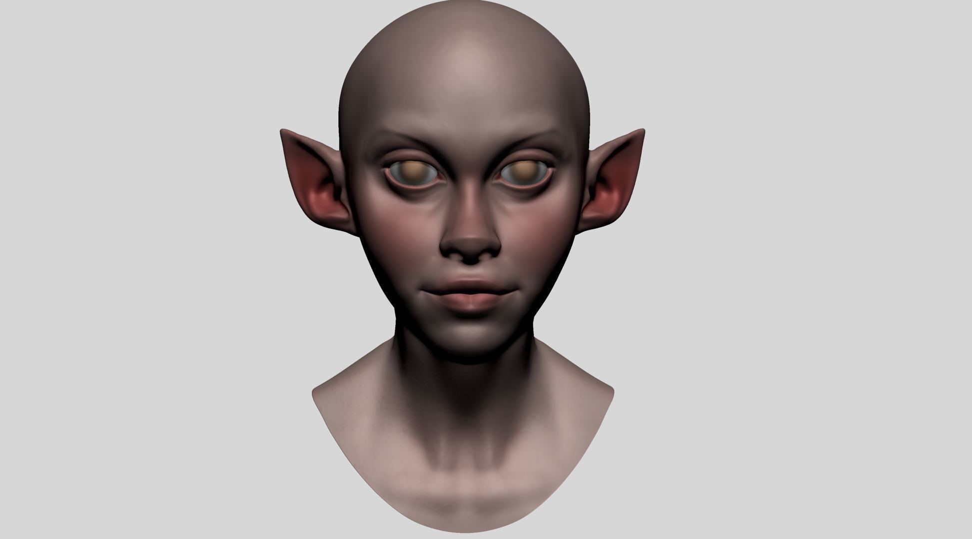 Stylized Female Head A 3D model_9