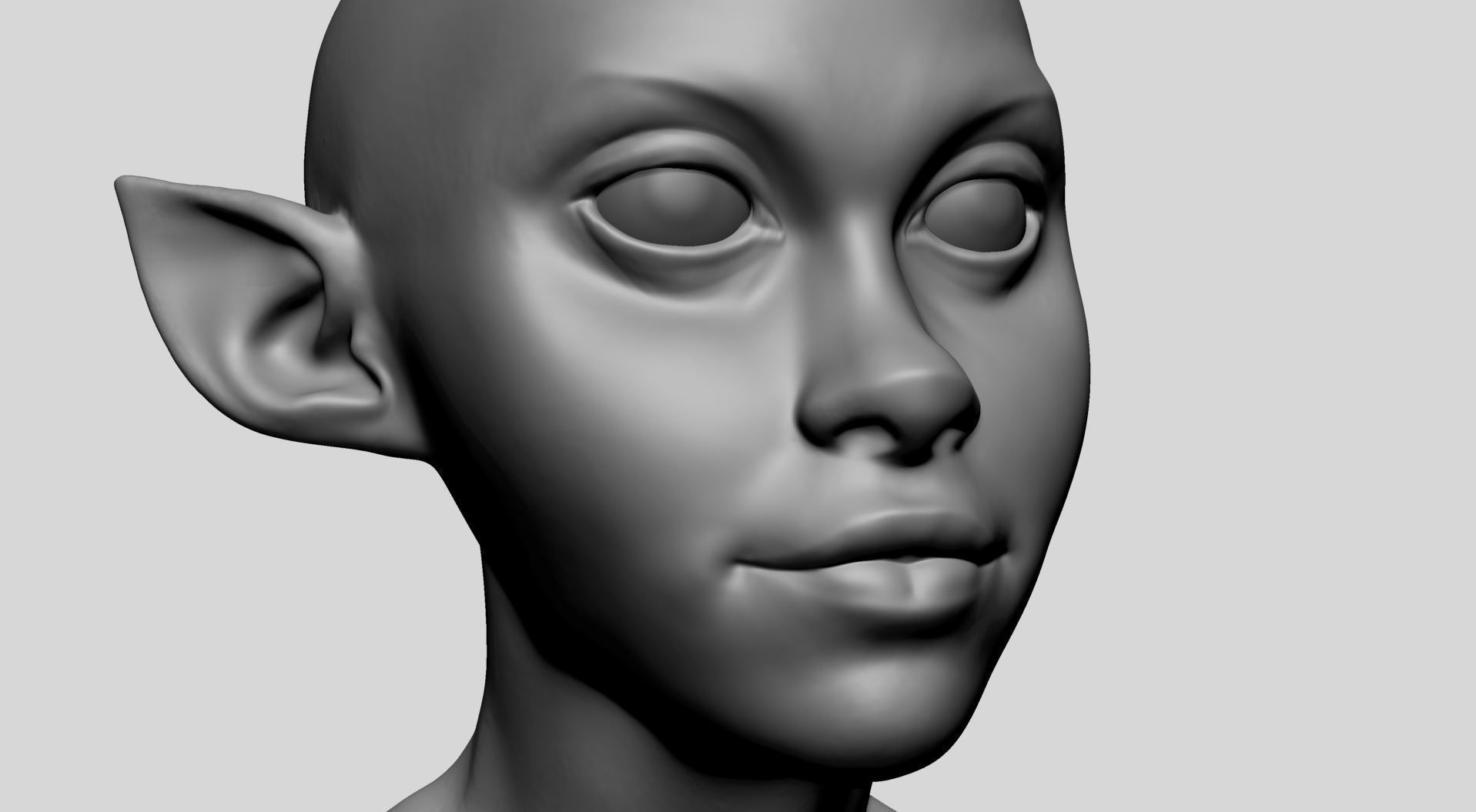 Stylized Female Head A 3D model_13
