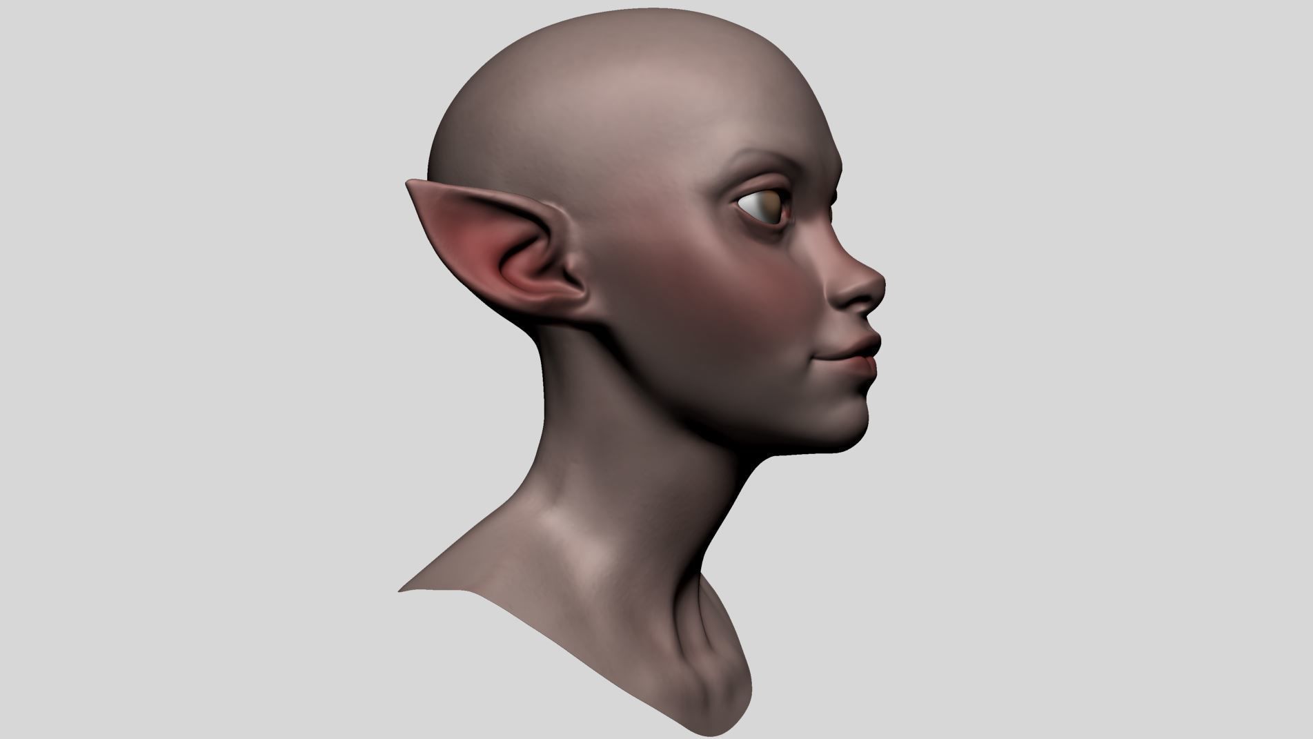 Stylized Female Head A 3D model_1