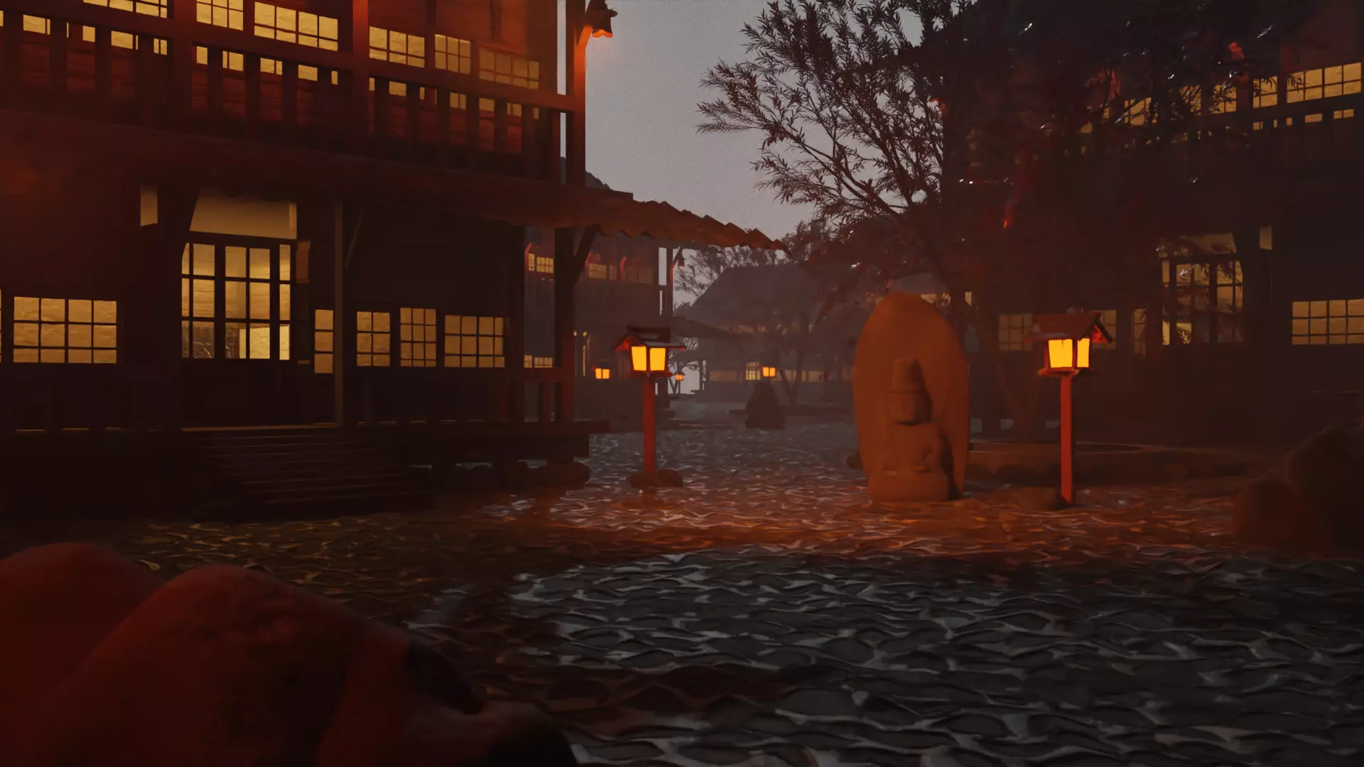 japanese ancient shrine Low-poly 3D model_0