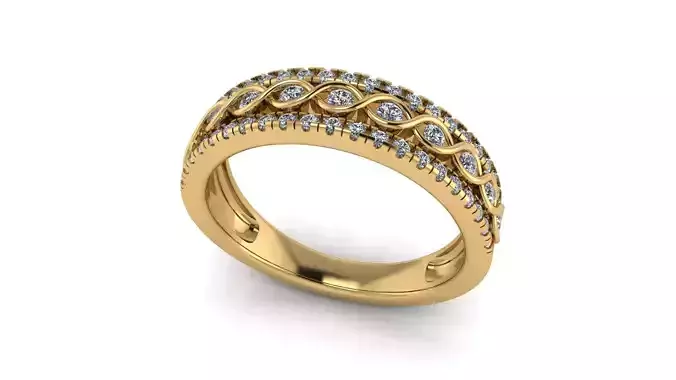 RPY-013 person ring gold with diamonds
