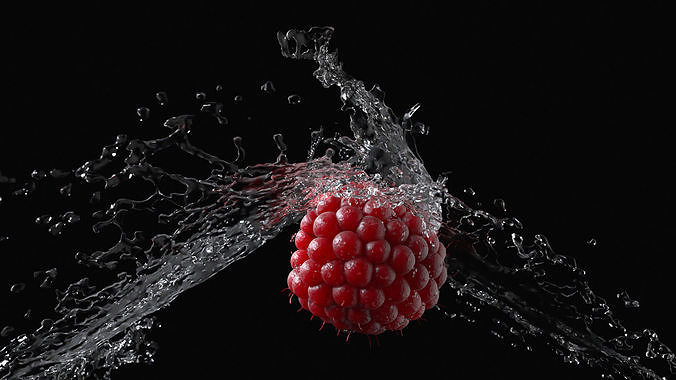 Splash Strawberry Animated  3D model 3