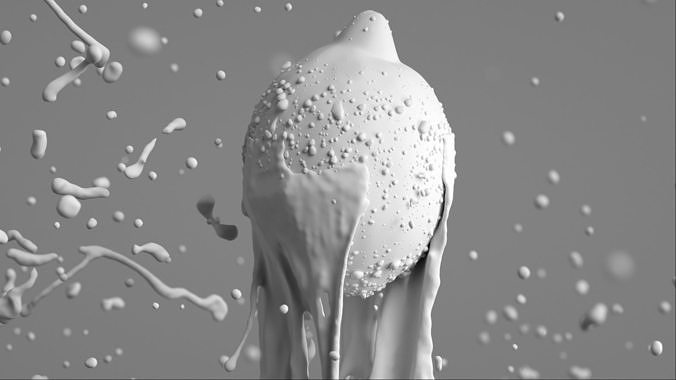 Splash Strawberry Animated  3D model 6