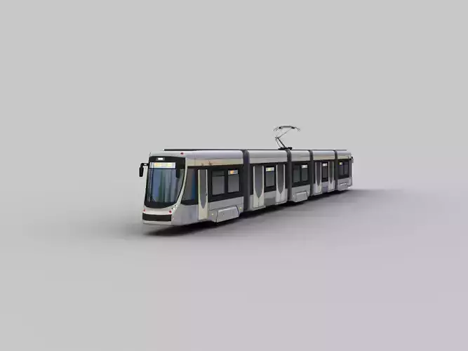Low Poly Tram 18 Low-poly 3D model