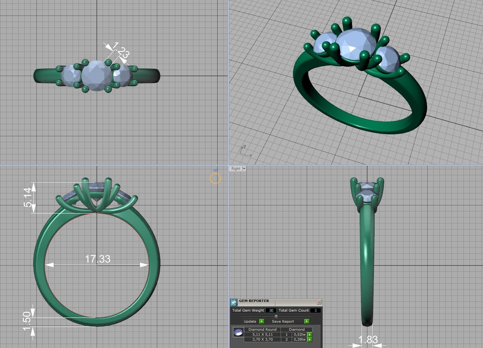 3 Stone Engagement Ring Collection Half carat Stone _42