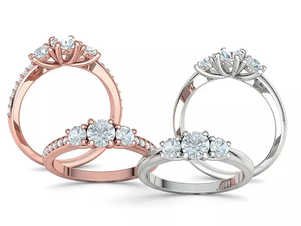 3 Stone Engagement Ring Collection Half carat Stone _0
