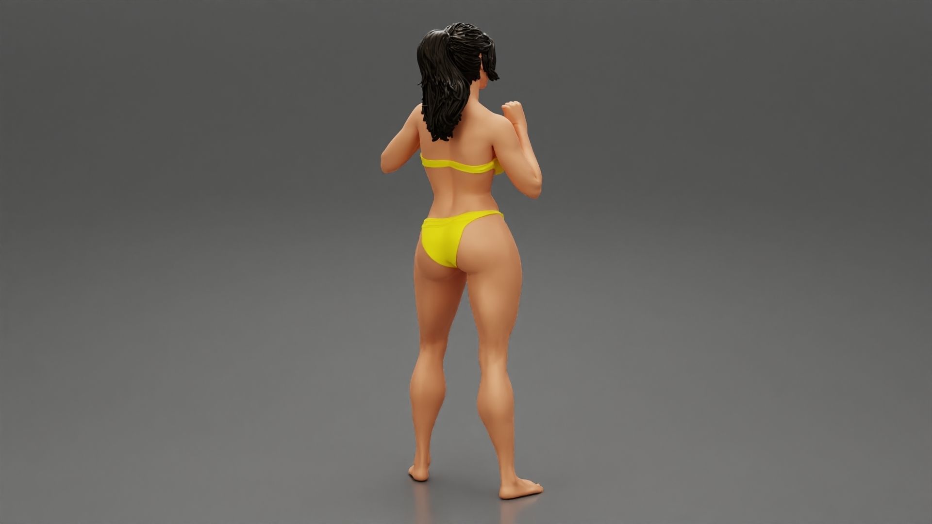 Woman with Confident Posing in Bikini 3D print model_2