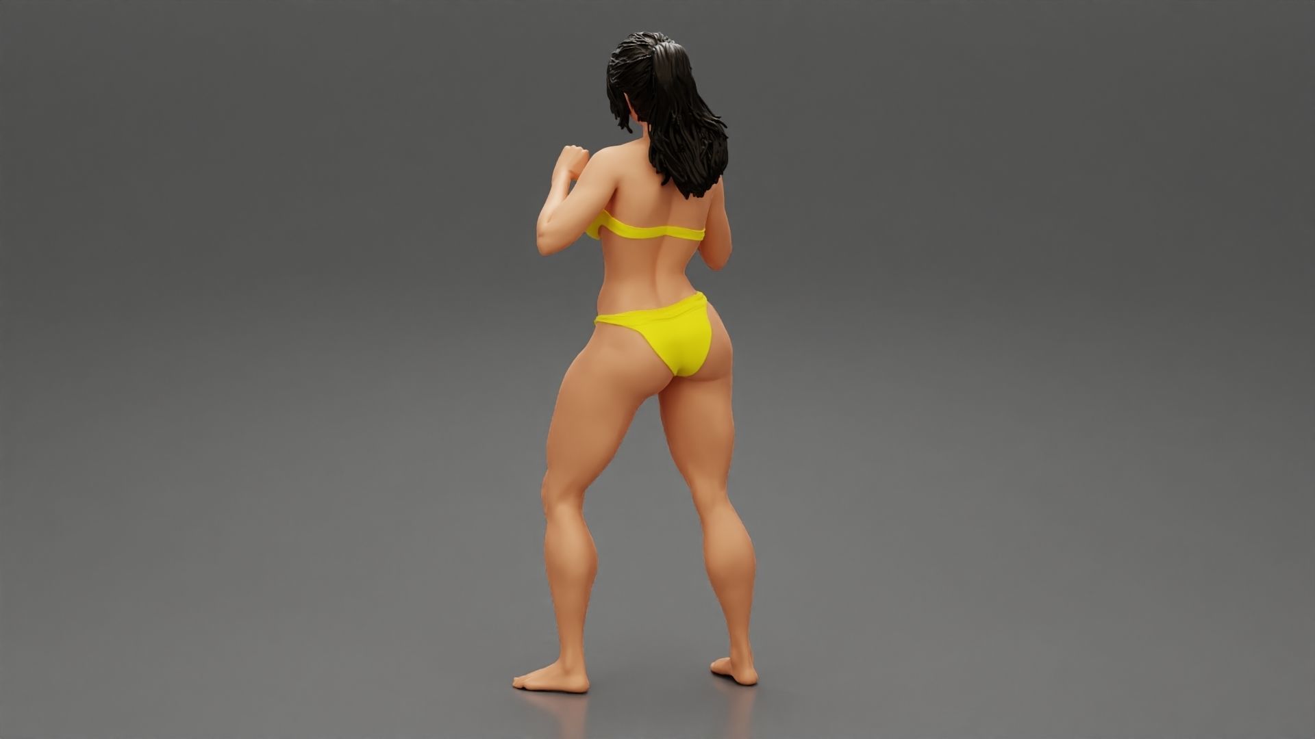 Woman with Confident Posing in Bikini 3D print model_3