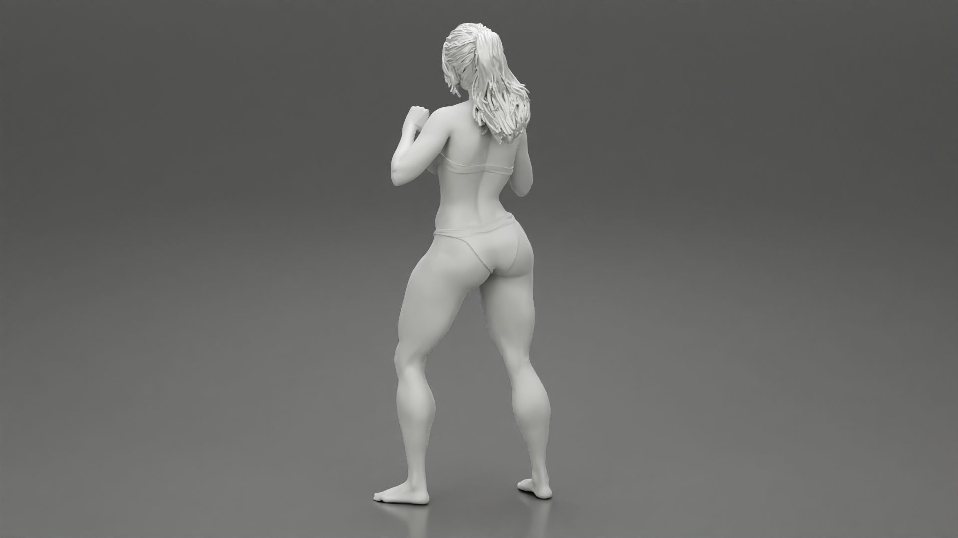 Woman with Confident Posing in Bikini 3D print model_9
