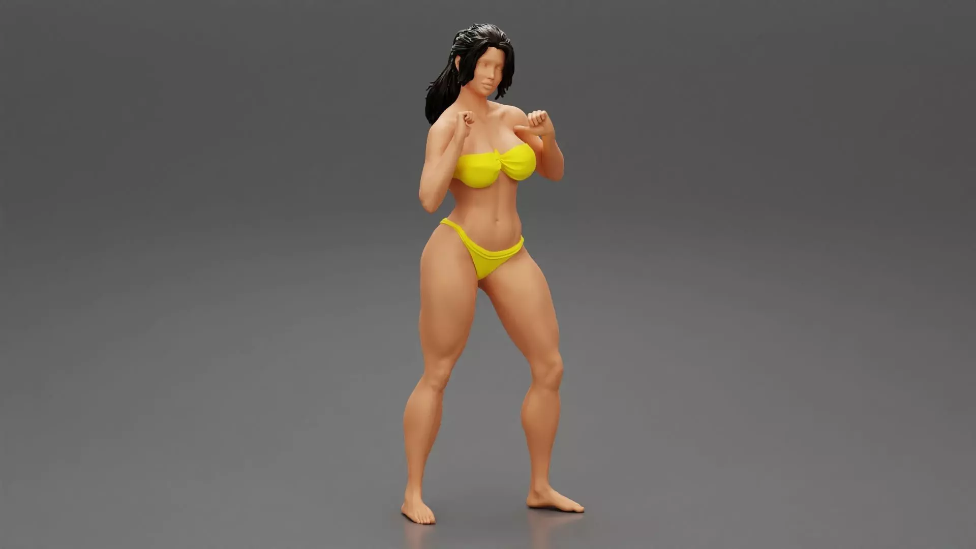 Woman with Confident Posing in Bikini 3D print model_0