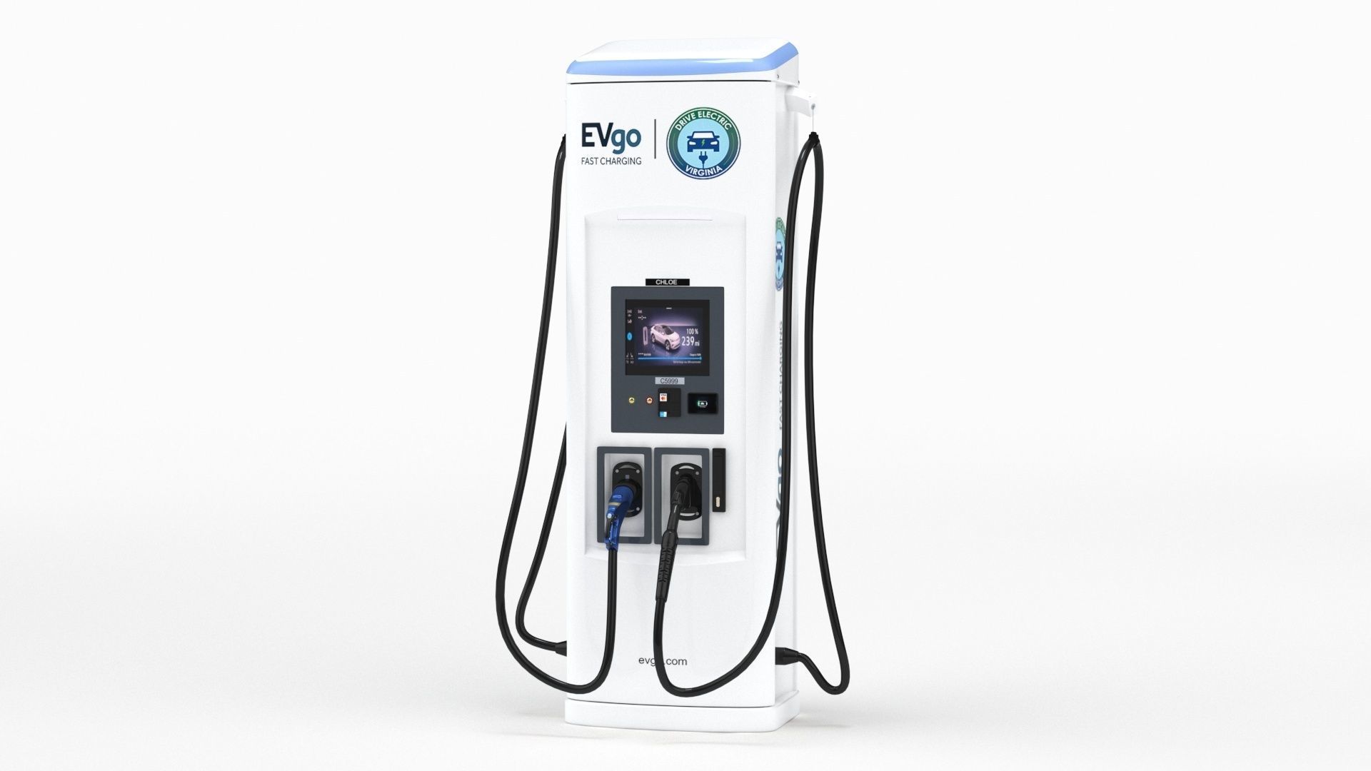 BTC Power 50 kW Slim Line DC EV Fast Car Charger Station 3D model_36