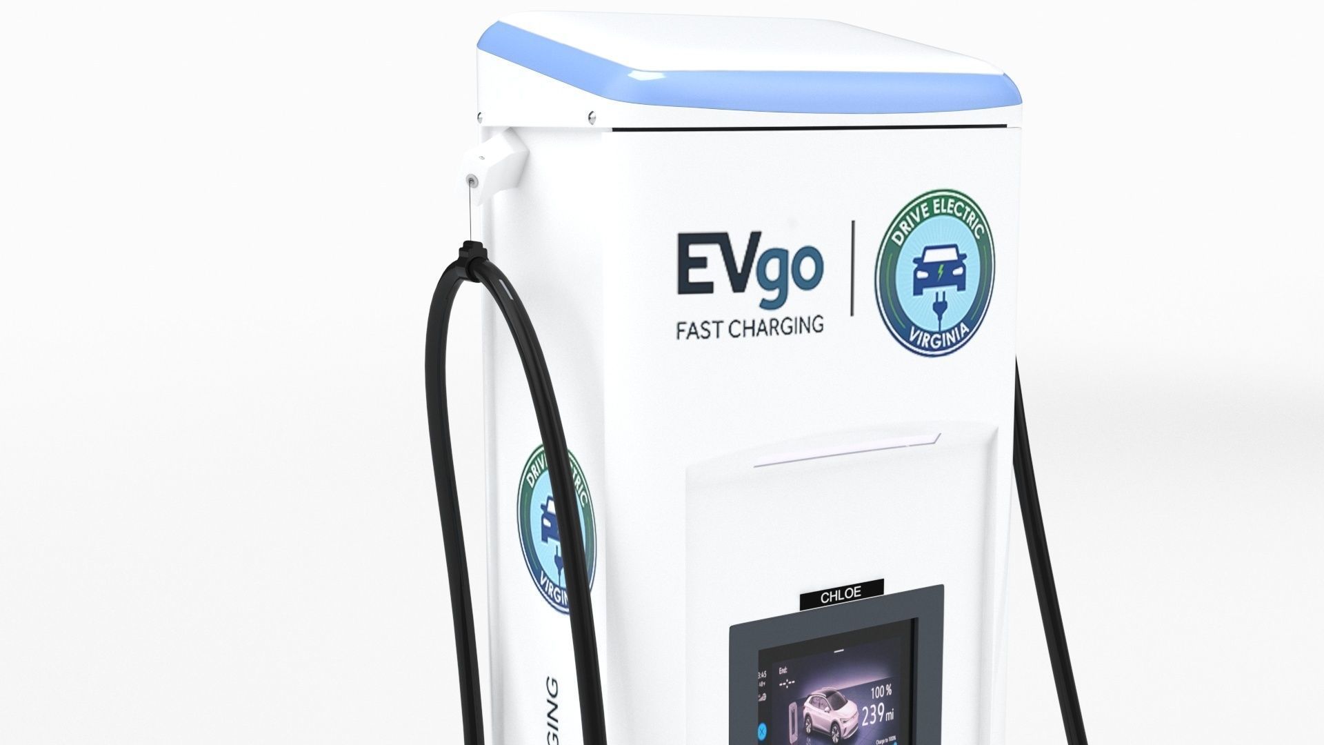 BTC Power 50 kW Slim Line DC EV Fast Car Charger Station 3D model_16