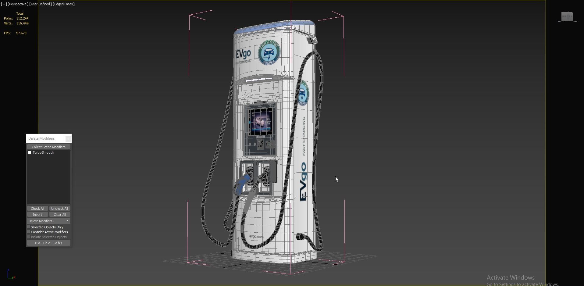 BTC Power 50 kW Slim Line DC EV Fast Car Charger Station 3D model_4