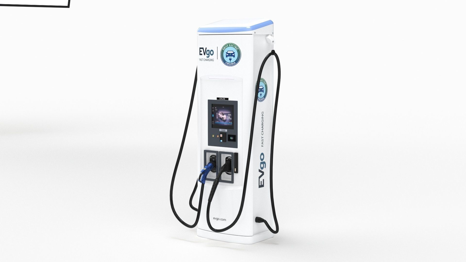 BTC Power 50 kW Slim Line DC EV Fast Car Charger Station 3D model_9
