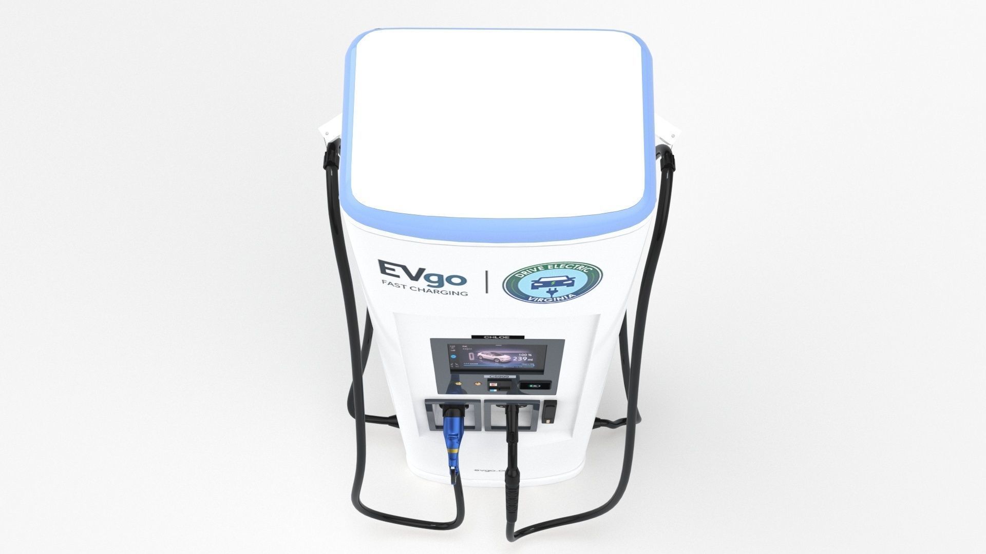 BTC Power 50 kW Slim Line DC EV Fast Car Charger Station 3D model_15