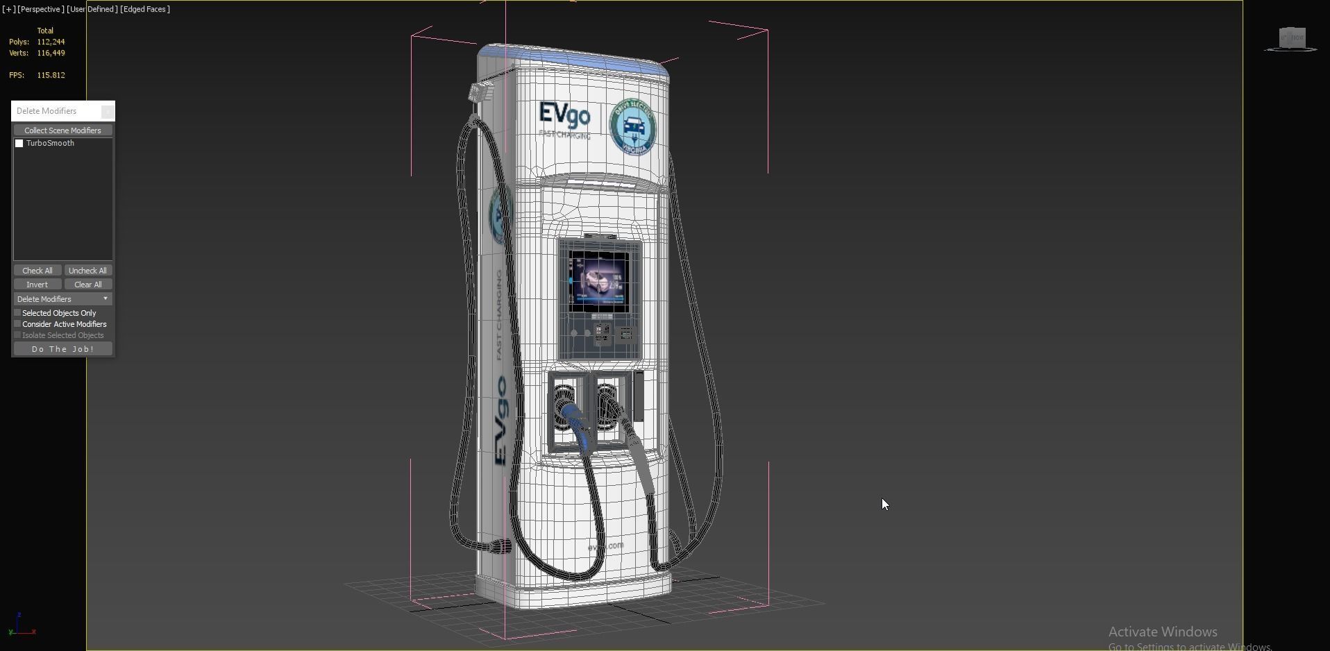 BTC Power 50 kW Slim Line DC EV Fast Car Charger Station 3D model_8