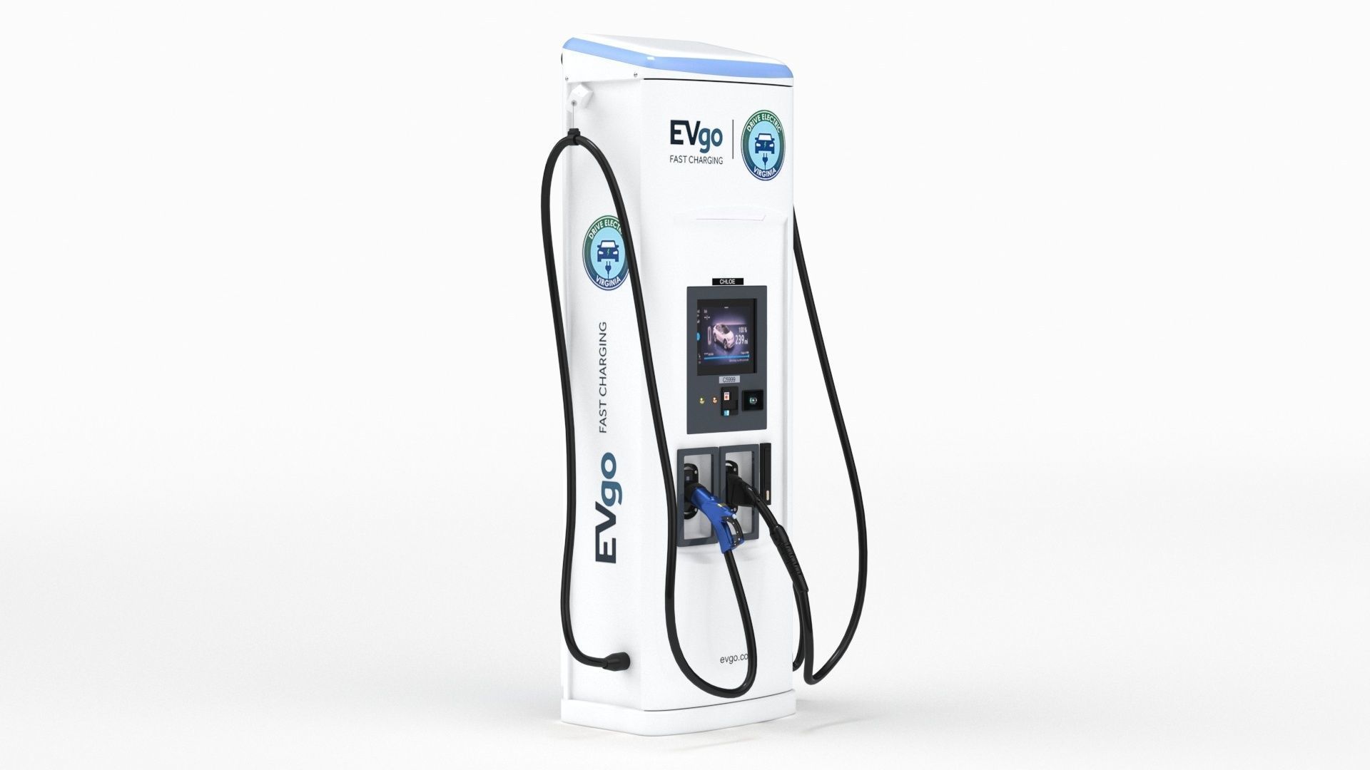 BTC Power 50 kW Slim Line DC EV Fast Car Charger Station 3D model_21
