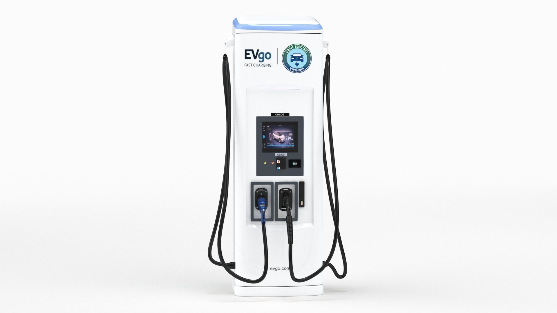 BTC Power 50 kW Slim Line DC EV Fast Car Charger Station 3D model_19