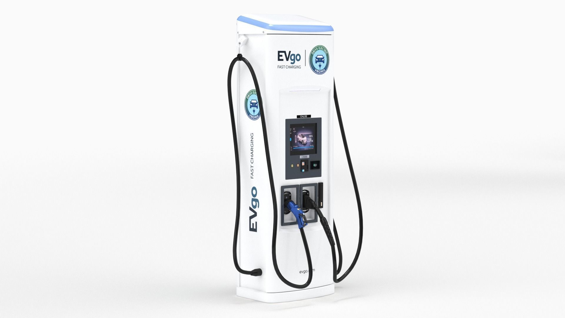 BTC Power 50 kW Slim Line DC EV Fast Car Charger Station 3D model_3