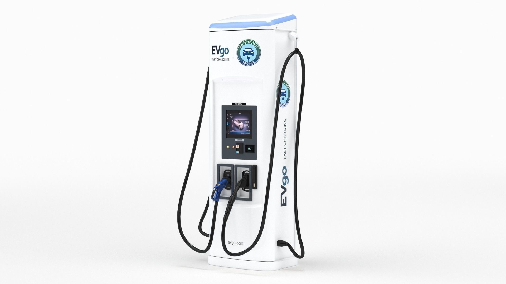 BTC Power 50 kW Slim Line DC EV Fast Car Charger Station 3D model_35