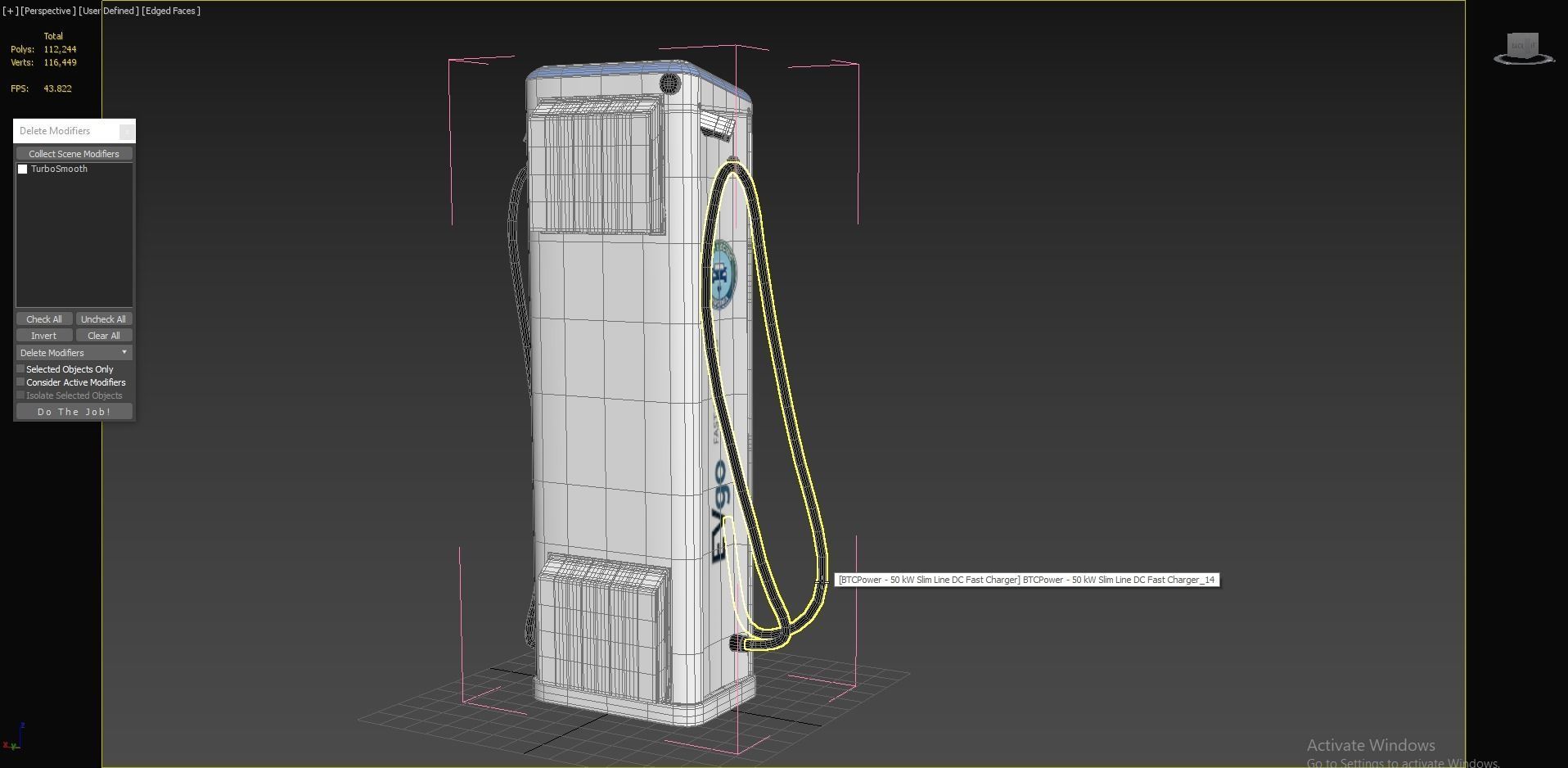 BTC Power 50 kW Slim Line DC EV Fast Car Charger Station 3D model_7