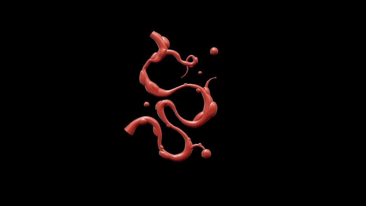 Alien fluid with bubbles 3D model_4