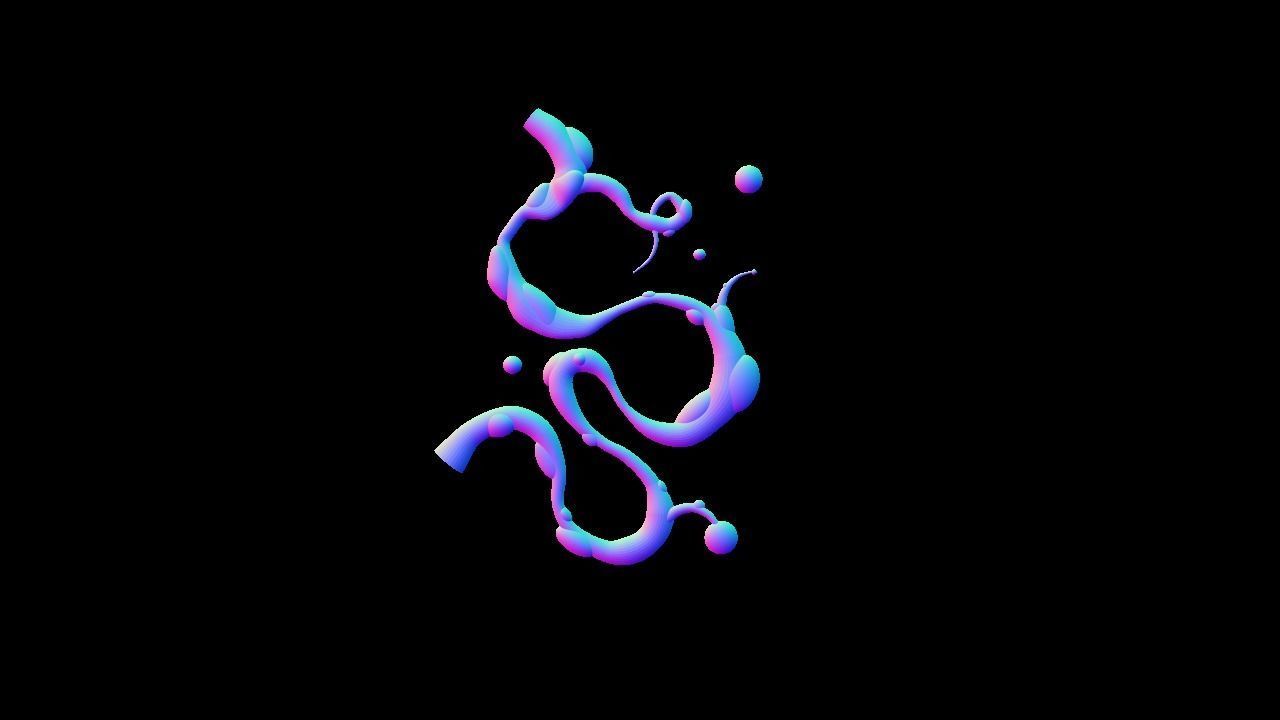 Alien fluid with bubbles 3D model_2