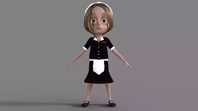 3D Cartoon Maid Girl
